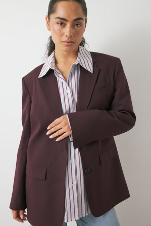 NA-KD Blazer oversize à dos ouvert - Blazers Longs - Brun - EU 44