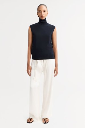 Soft Goat - Featherlight Singlet - Women cashmere sweater - L - Navy