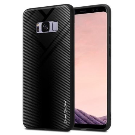 Fodral till Samsung Galaxy S8 PLUS Skal i SVART OPAL Fodral Skydd i härdat glas och TPU silikon