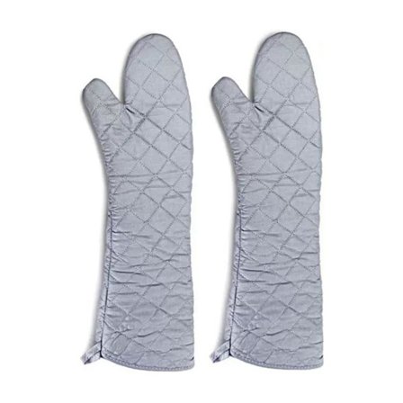 Erittäin pitkät 58,4 cm 58 cm puuvillakankaasta valmistetut uunikintaat, grillikintaat, lämmönkestävät kintaat ja 2 pitkän kuuman ruoanlaitto- ja 