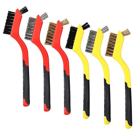 6 stk. rengøringsbørster med buet håndtag