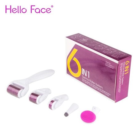 Derma roller Kit 6 in 1 DRS Dermaroller Beard Roller Face Roller Derma Rolling System Microneedling Kit