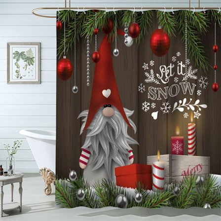 Julklappsduschdraperi Praktisk Badrumsjuldekoration Duschdraperi 180*180