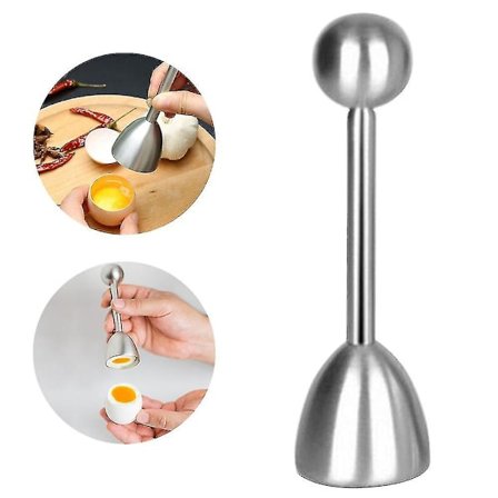 Mjuk hårdkokt äggknäckare Topper Rostfritt stål Skal Separator Remover Äggskärare