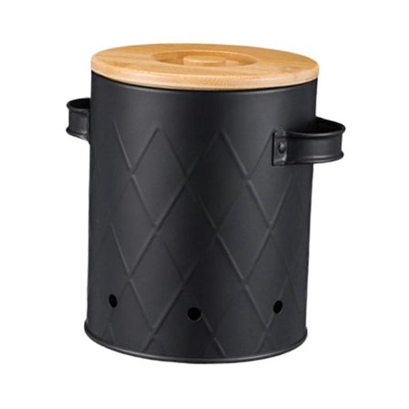 Kartoffelkasse Madopbevaringsbeholder med låg Grøntsagsopbevaringskasse Køkkenopbevaringskrukke til spisekammer Bordplade[YJD] Sort Medium