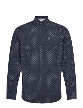 Wvn Eco Poplin W/ St Skjorta Casual Svart Original Penguin