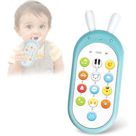 Babytelefonleksaker, Baby Toys 6 till 12 månader Baby låtsas telefon Spela telefon Interaktiva leksaker med mjuka färgförändrande lampor, Olika 