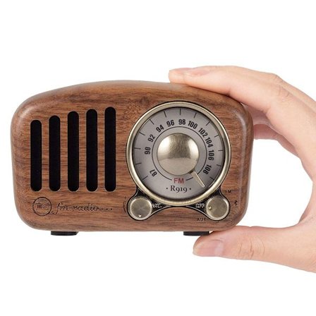 Valnøddetræ Nostalgisk Radio, Retro Bluetooth-højttalere med hurtig Bluetooth-forbindelse, Subwoofer for fyldig bas, Vintage design til hjem og kontor
