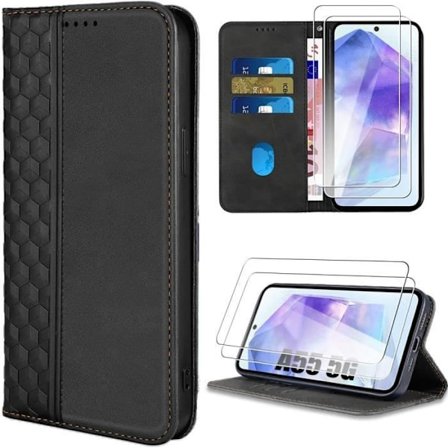 Skyddsskal - Booling - för Samsung Galaxy A55 5G - Svart - Stötabsorberande - Mosaikläder