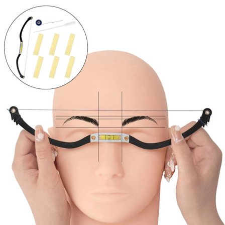 Ögonbrynsformningskit, permanent makeup med svamp, sugpropps-ögonbrynstatuering, linjal