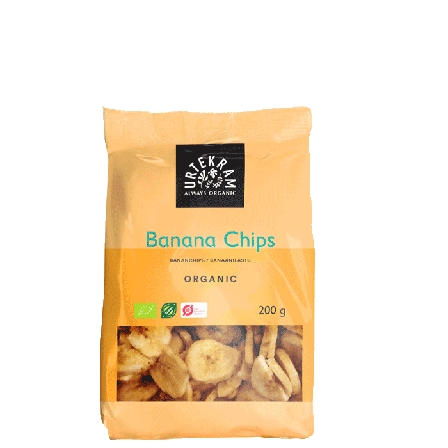 Urtekram Sprøde Bananchips, øko 200 g