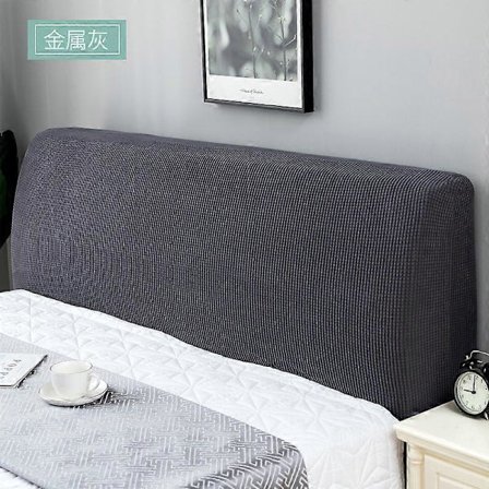 Metallgrå 220 cm Enkelt Sengegavlstrekk, Ensfarget Elastisk Beskyttelse Sengegavlstrekk Brukes For Soveromsdekorasjon Lysgrå 120c