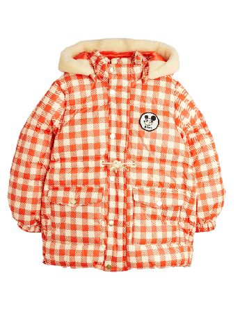 Mini Rodini Ritzratz Gingham Heavy Puffer Jacket Ytterplagg Unisex Röd 128/134