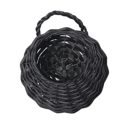 Rottinkinen riippuva kukka-amppeli seinäistutuslaatikko nurmikolle, pihalle, parvekkeelle, ruukunpidike puuta