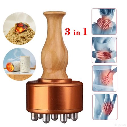 Magnetisk Terapi Meridian Børste Massage Skrabning Varm Moxibustion Moxa Sticks til Sundhedspleje Ryg Kropsmassage