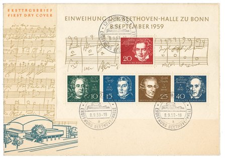 Tyskland 1959 - MICHEL Blok 2 - FDC grå