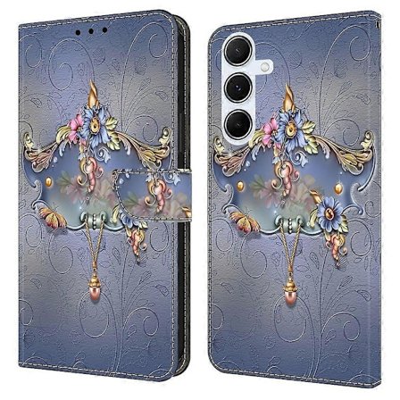 Til Samsung Galaxy A36 5G A56 5G Etui PU Læder Wallet Telefon Cover med Støttefod - Guld Ring