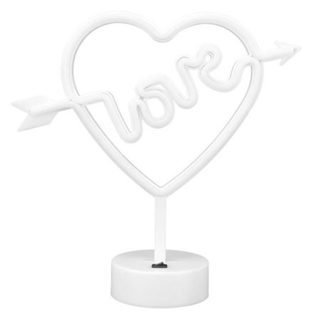 Cikonielf Neonlampe Hjerteformet Neon Nattlys for Bryllupsfest Barnerom Stue USB/Drevet