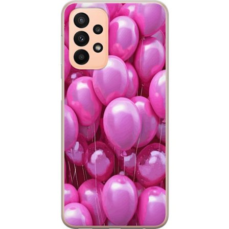 Kompatibelt Mobilskal till Samsung Samsung Galaxy A23 5G Rosa ballonger glansigt festligt motiv som för tankarna till födelsedag firande kärlek och