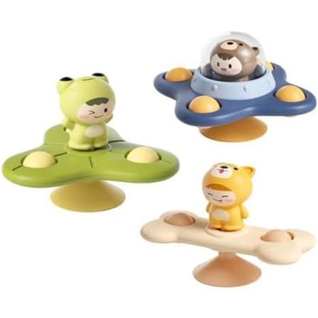 3-pak - Fidget Spinner med sugekop til børn - Snurrende legetøj_TF_TF