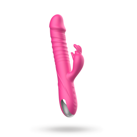 Pink Vibrating & Deep Thrusting Rabbit Vibrator - Sustainable Pleasure