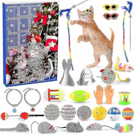 Katt Leksak Julkalender 2022, 24st Interaktiva Kattungeleksaker Katt Halsband Sortiment Katt F
