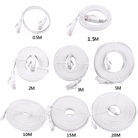 0,5m 1,5m 2m 3m 5m 10m 15m 20m Ethernet-kabel Höghastighets RJ45 CAT6 Flat Ethernet Nätverk LAN-kabel UTP Patch Router Datorkablar