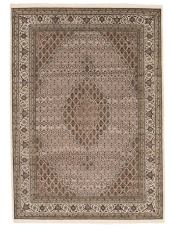 Hand Knotted Tabriz Royal Rug 253X355 Brown/Orange