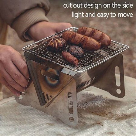 Bärbar utomhuscamping BBQ Grill Vikbar spis