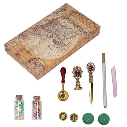 Retro voksstempelsett i europeisk stil DIY Brannmalingsforseglingsvoks Gave til konvolutter og dekorasjon Fuchsia