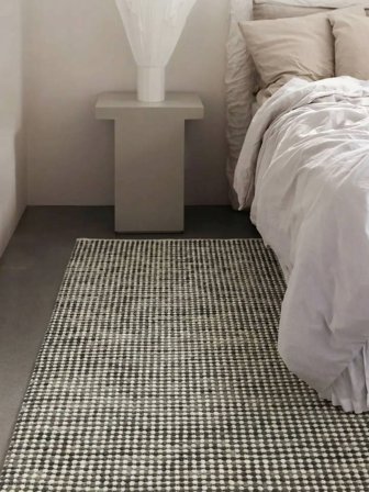 Dywan Wełniany Big Drop Ciemnoszary Oeko-Tex