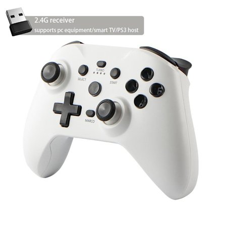 Valkoinen vastaanottimella - BLUEKAKA langaton ohjain Nintendo Switchille, yhteensopiva Switch Pro OLED/Lite/Steam/Android/iOS-pelikonsolin kanssa, 6 