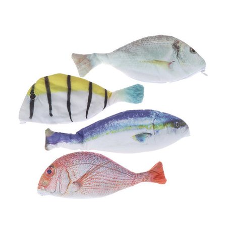 IC Kreativ fiskformad pennfodral väskor skolmaterial 2(Blå)