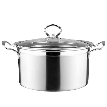 1 st Induktionshäll Gasspis Universal Mjölkpanna Soppgryta Botten Rostfritt Stål Anti-Överflöde Anti-Klebrig Hot Pot (Silver)