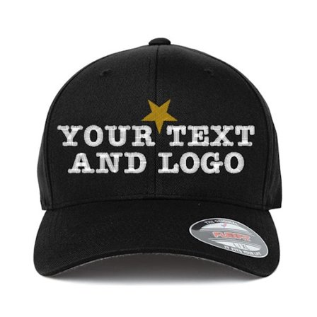 Flexfit - Svart Keps - Gör din egen keps - Custom Made @ Hatstore