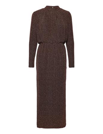 Yasyen Ls Long Dress Maxikjole Festkjole Brun YAS
