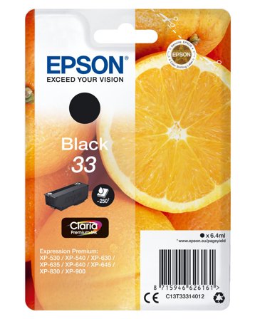 Epson 33 - svart - original - blekkpatron