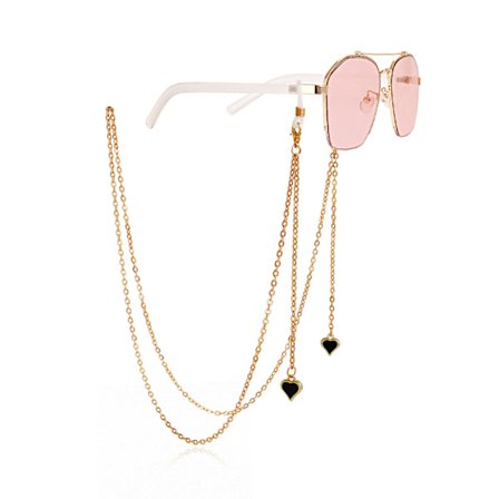 Hjerte vedhæng briller metalkæde