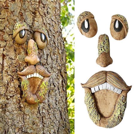 Tree Face Decor Old Man Tree Hugger Bark Ghost Face Garden Yard Art Decor Easter Creative Props