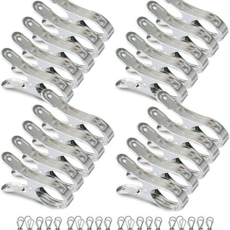 Stort paket med 18 klädnypor i rostfritt stål, strandhandduksklämma för strandhandduk, KLB