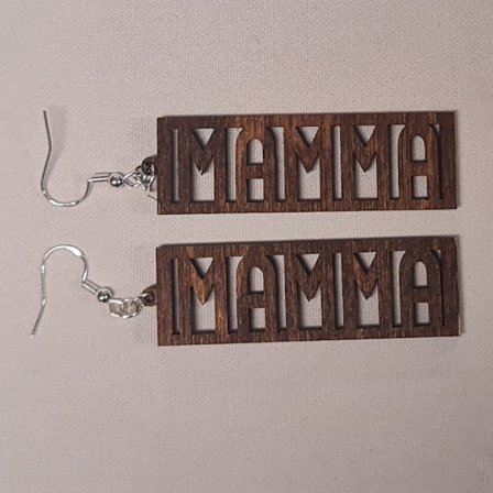 Mamma örhängen i trä perfekt present