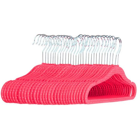 Barnekleshengere med flocking, 20-pakning, rosa prikker pink