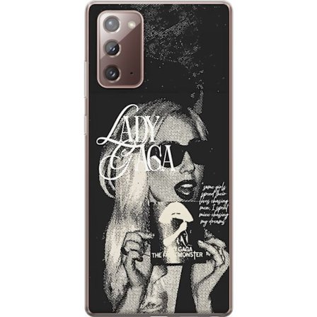 Yhteensopiva Puhelinkuori Samsung Galaxy Note20 Lady Gaga mustavalkoinen retrojuliste aurinkolaseilla ja pop-taide-estetiikalla