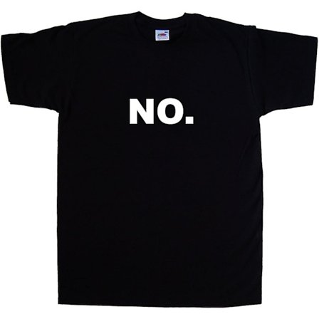 Nej. Rolig svart t-shirt