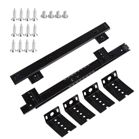 1 par svart slitesterk kulelager uttrekkbar skyve for tretastaturbrett