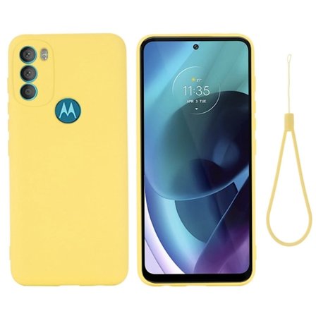 Matte Liquid Silikone Cover til Motorola Moto G71 5G - Gul