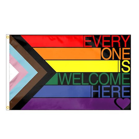 Haveflag Alle Er Velkomne Her Flag Farverigt Regnbueflag Banner Til Haven