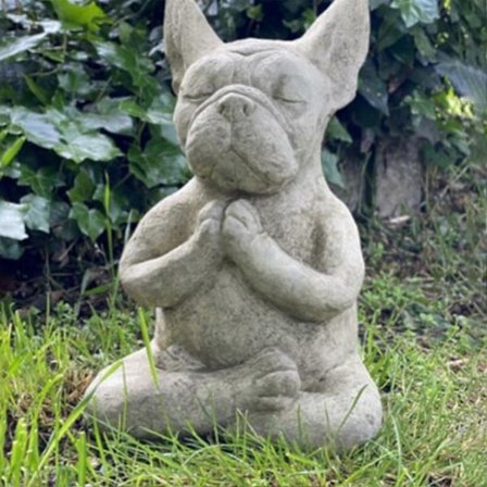 Udendørs Fransk Bulldog Have Statue Meditation Resin Håndværk Hunde Mindesmærker Hunde Figurer Statue Skulptur Til Indendørs Udendørs Veranda Gårdhave