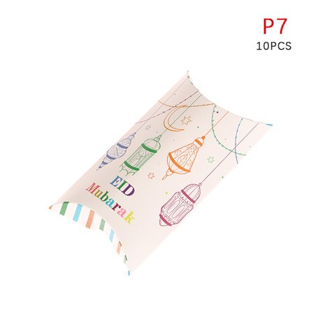 10 st EID Mubarak kudde form godis lådor Ramadan Kareem dekor 1