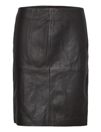 2Nd Cecilia - Classic Leather Lyhyt Hame Musta 2NDDAY